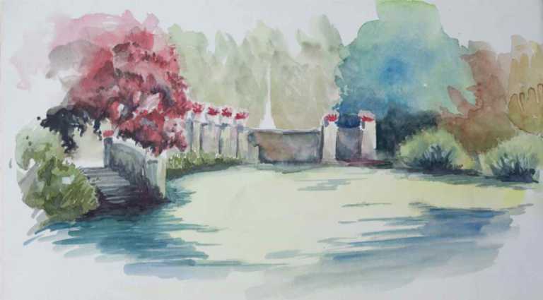 Schilderij 'Duckweed pond'
