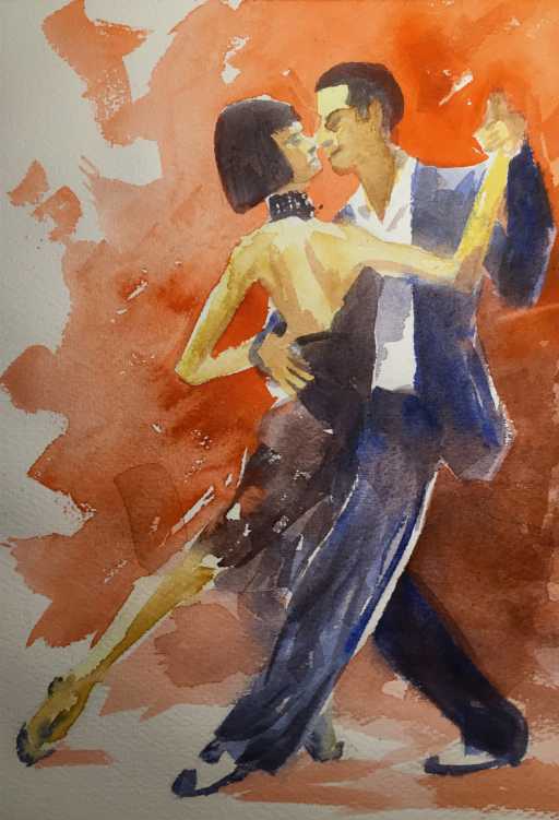 Painting tango Marron