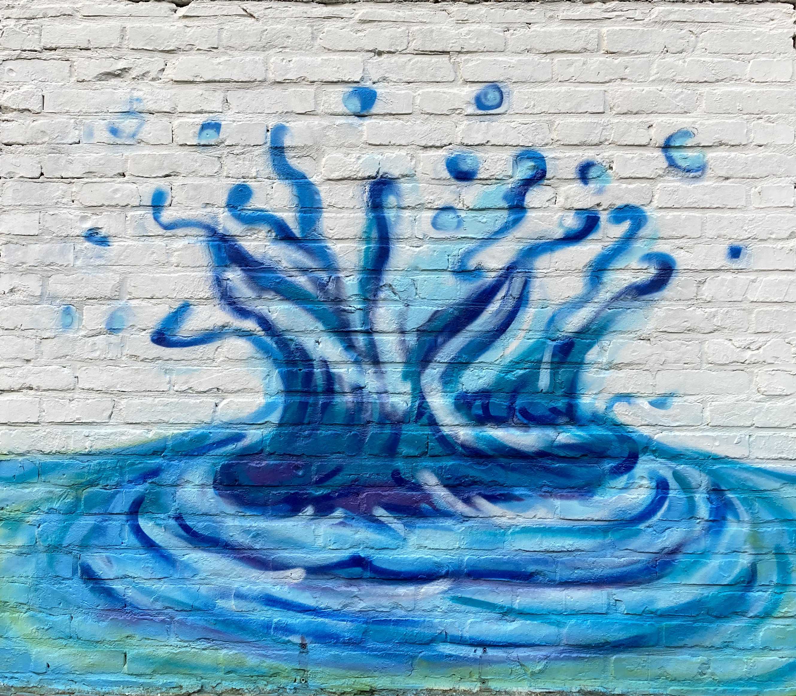 Kunst werk van da:njels: Plons - Spuitbus op muur - 160 x 140 cm - 2022