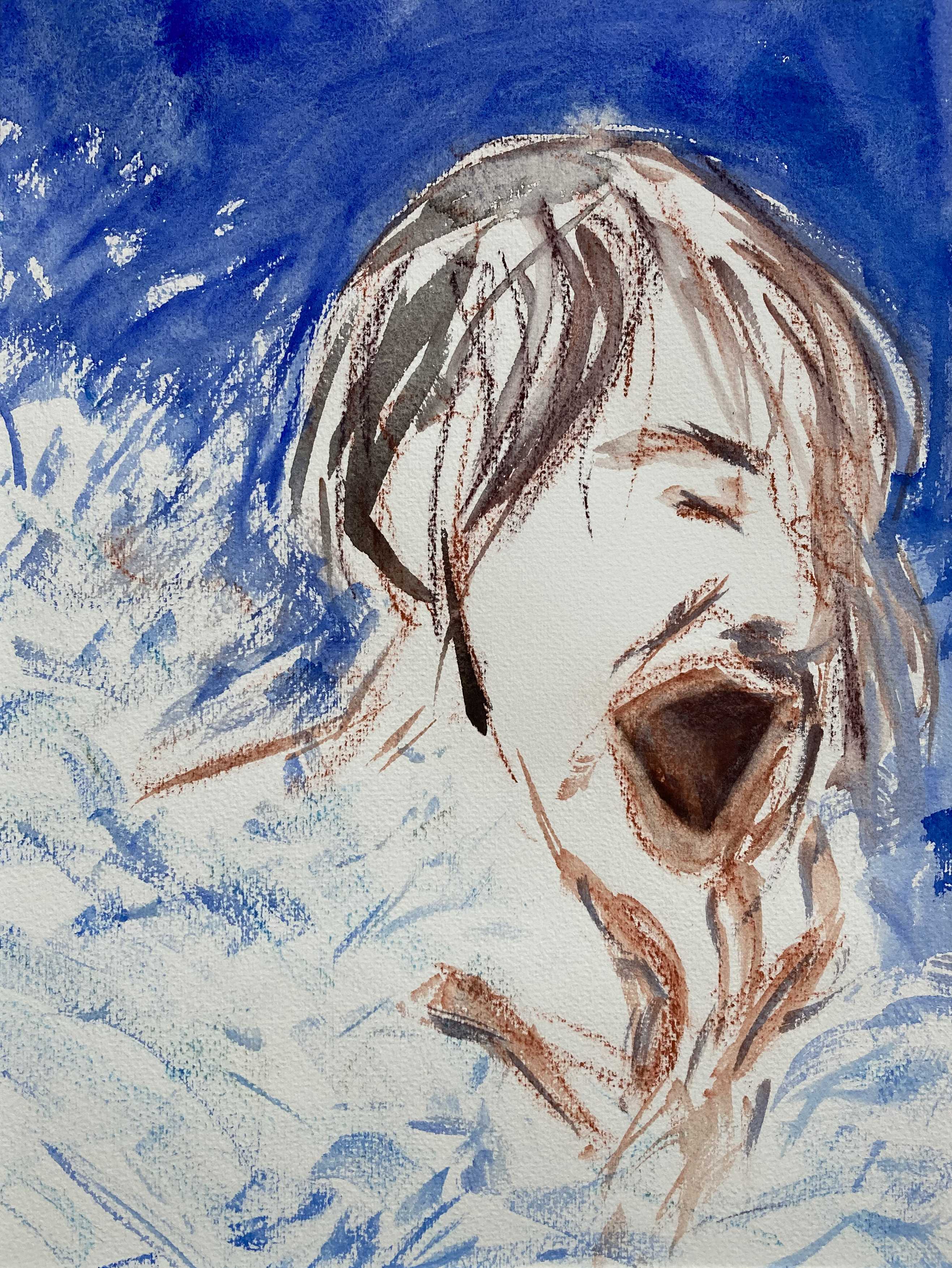 Kunst werk van da:njels: Watergevecht II - Aquarel op Arches papier - 30 x 40 cm - 2022