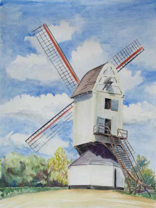 Painting summer Windmill