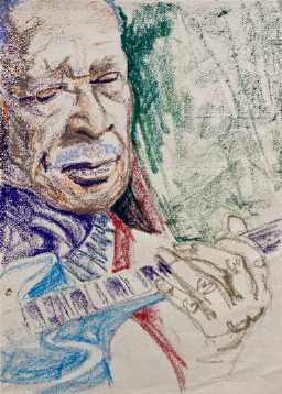 Schilderij 'B. B. King' uit de collectie Blowin the blues away