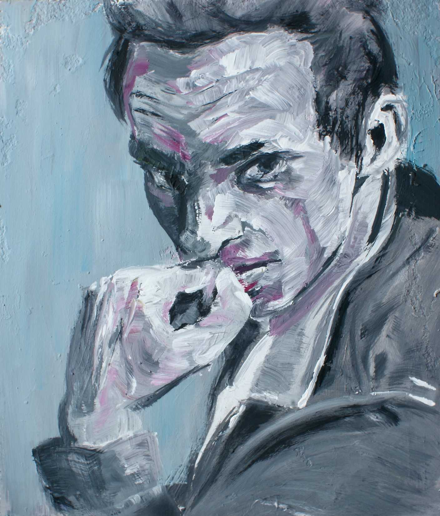 Portret in gouache.