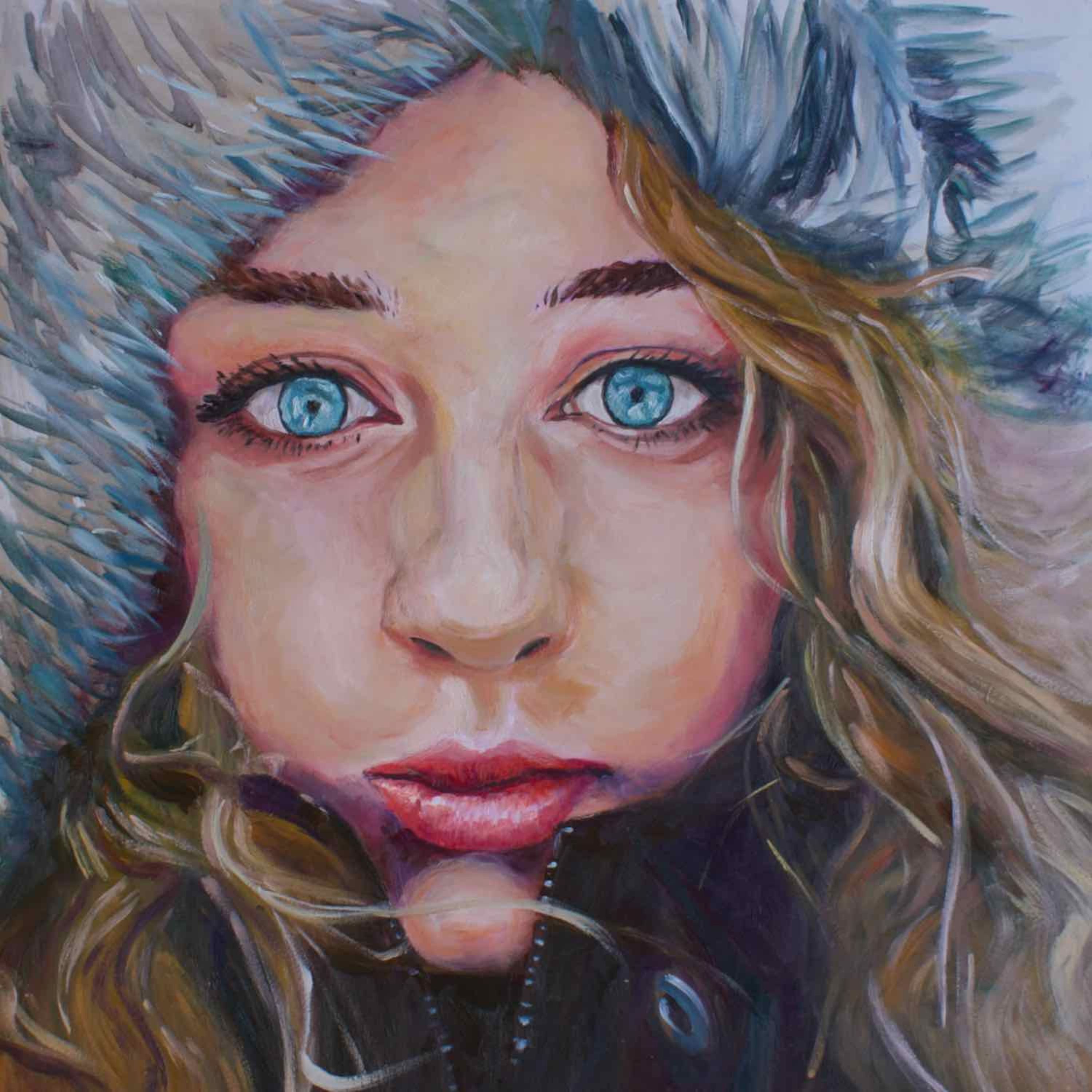 Kunst werk van da:njels: Chill - Olieverf op paneel - 60 x 60 cm - 2019