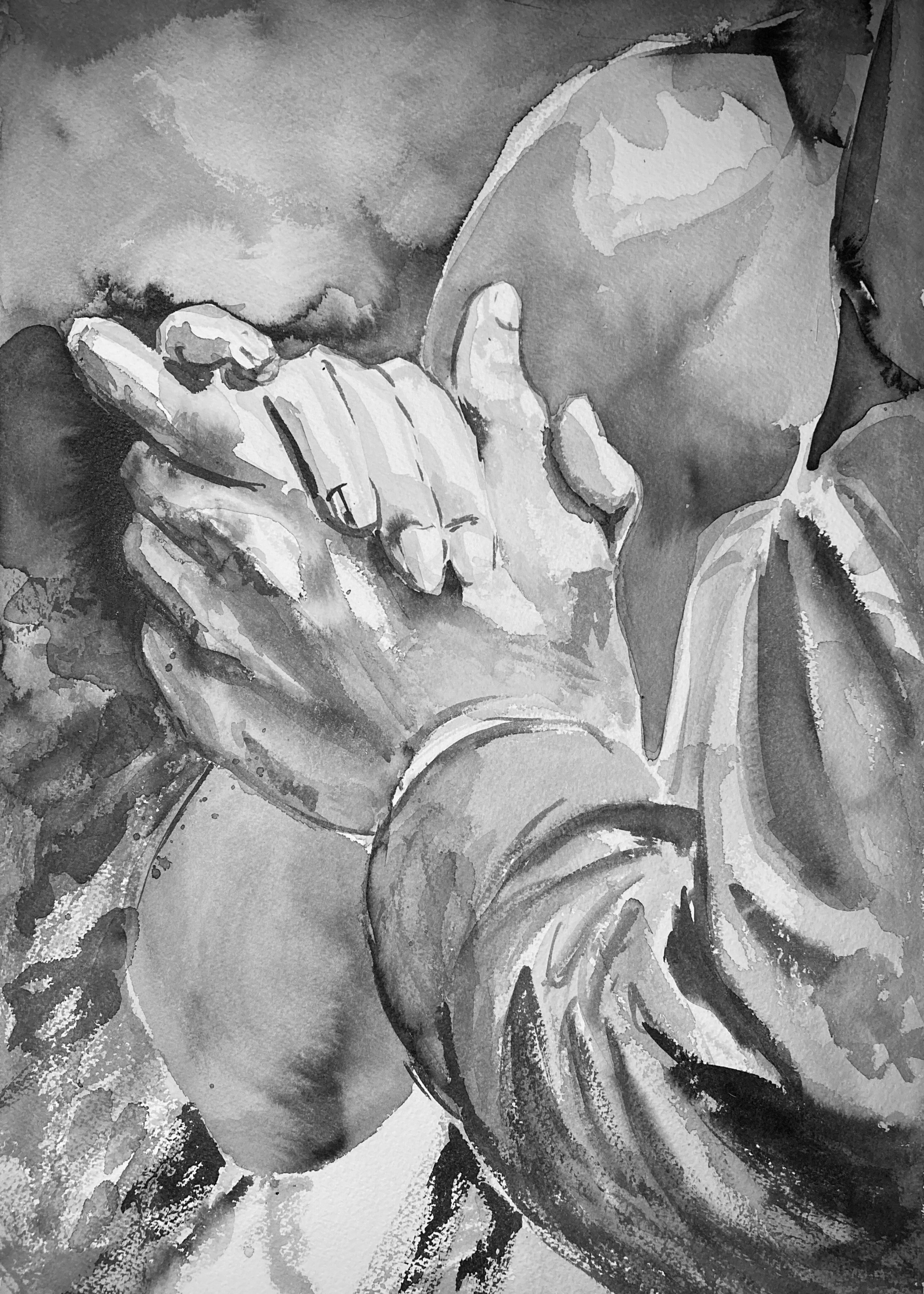 'libremente' - Inkt op Arches papier - 36 x 51 cm - 2024 - collectie 'Manos'