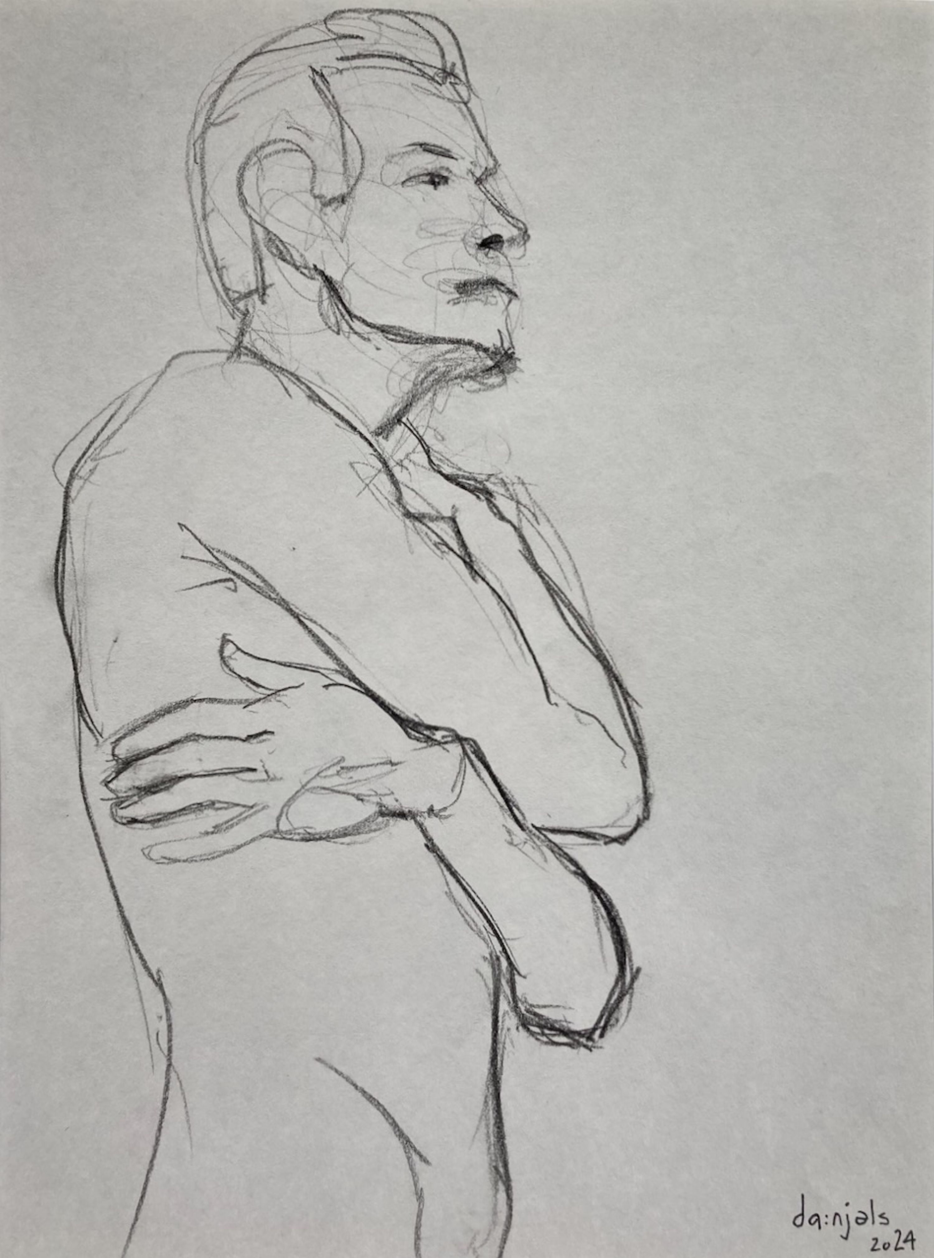 Kunst werk van da:njels: Tiens - Potlood op papier - 26 x 36 cm - 2025