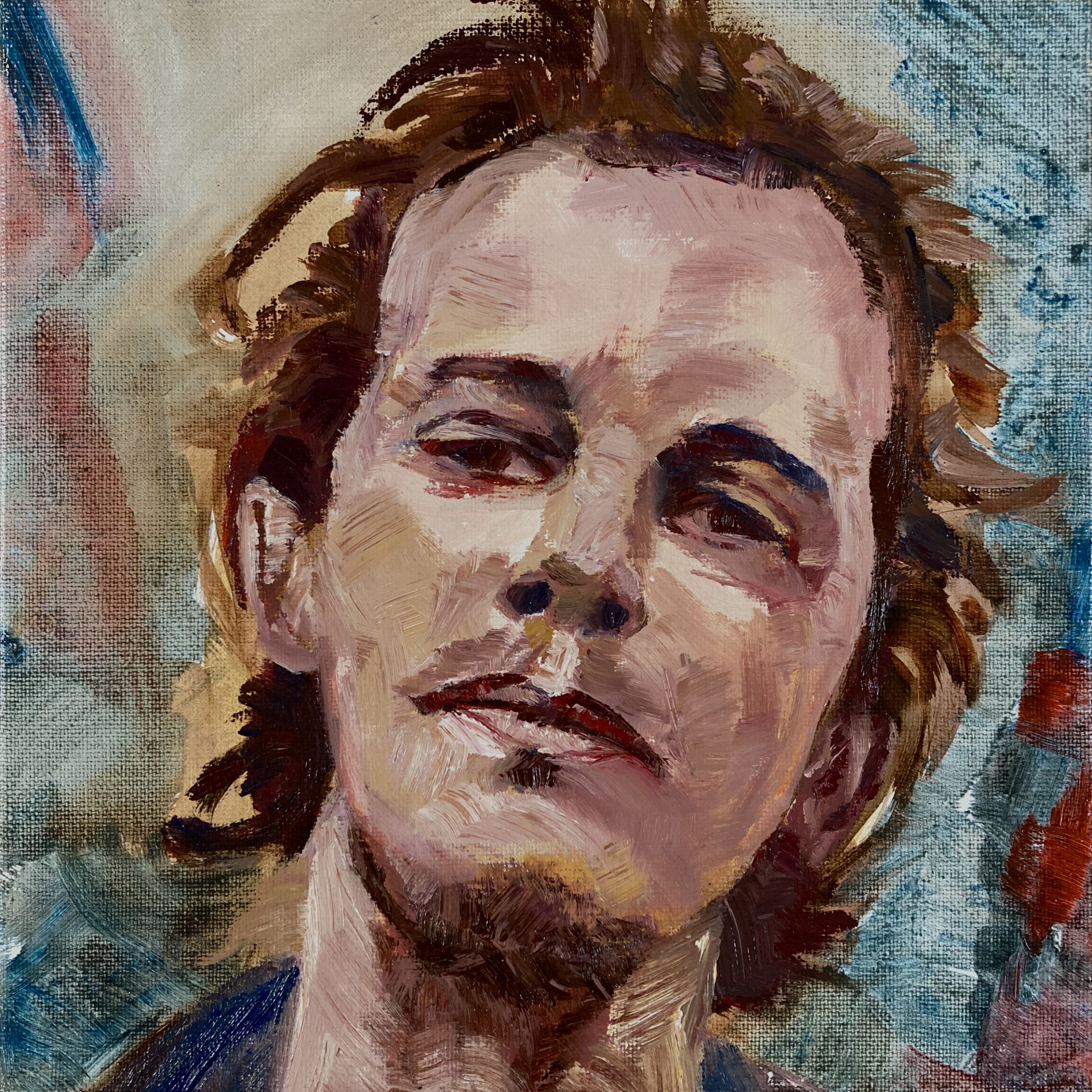 Kunst werk van da:njels: Maarten D. V. - Olieverf op linnen - 29 x 29 cm - 2022
