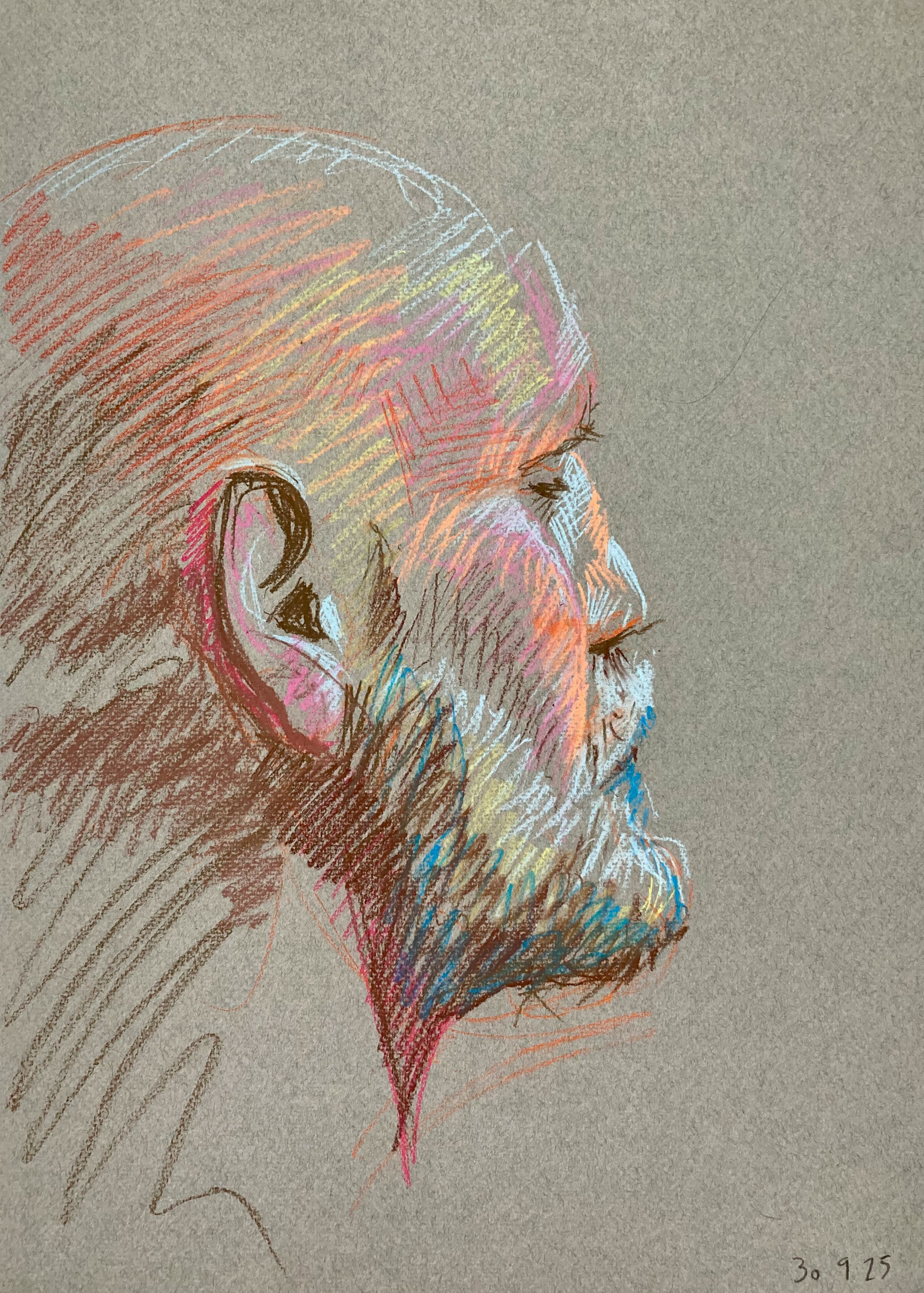 Kunst werk van da:njels: acquiescence - 29,7 x 42 cm - Kleurpotlood op Rembrandt pastelpapier - 2025