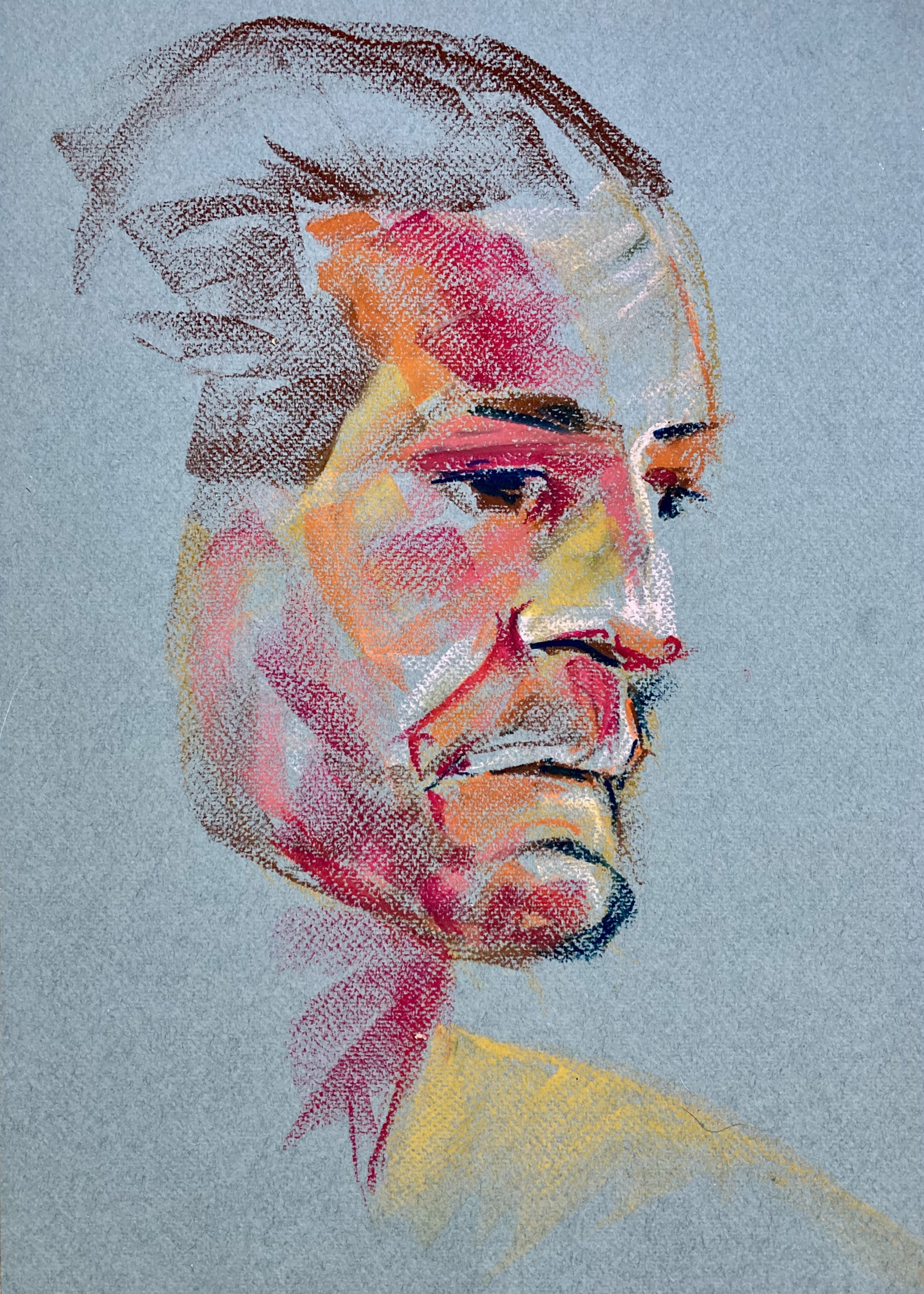 Kunst werk van da:njels: darn - 29,7 x 42 cm - Oliepastel op Rembrandt pastelpapier - 2025