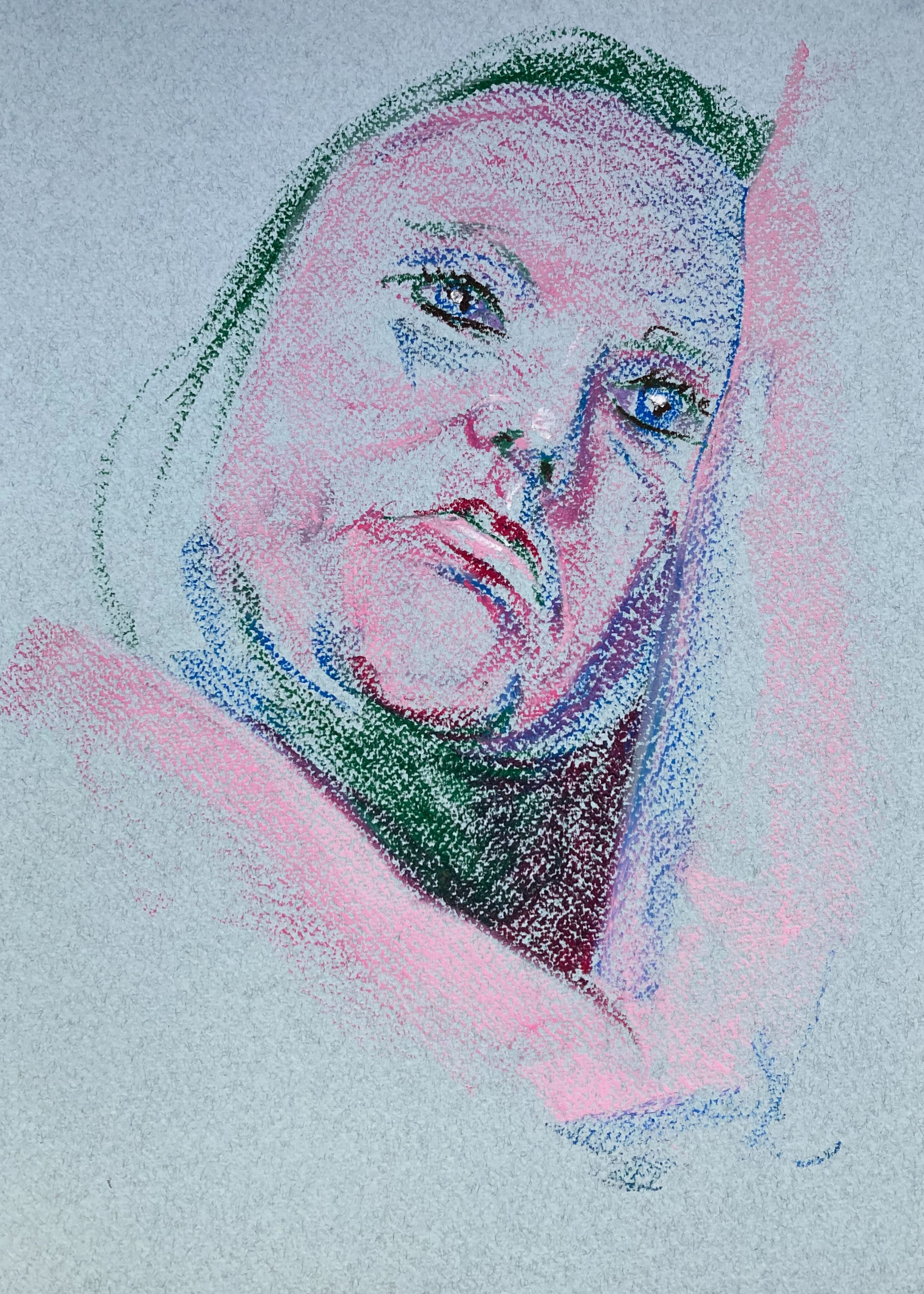Kunst werk van da:njels: fragile - 29,7 x 42 cm - Oliepastel op Rembrandt pastelpapier - 2025