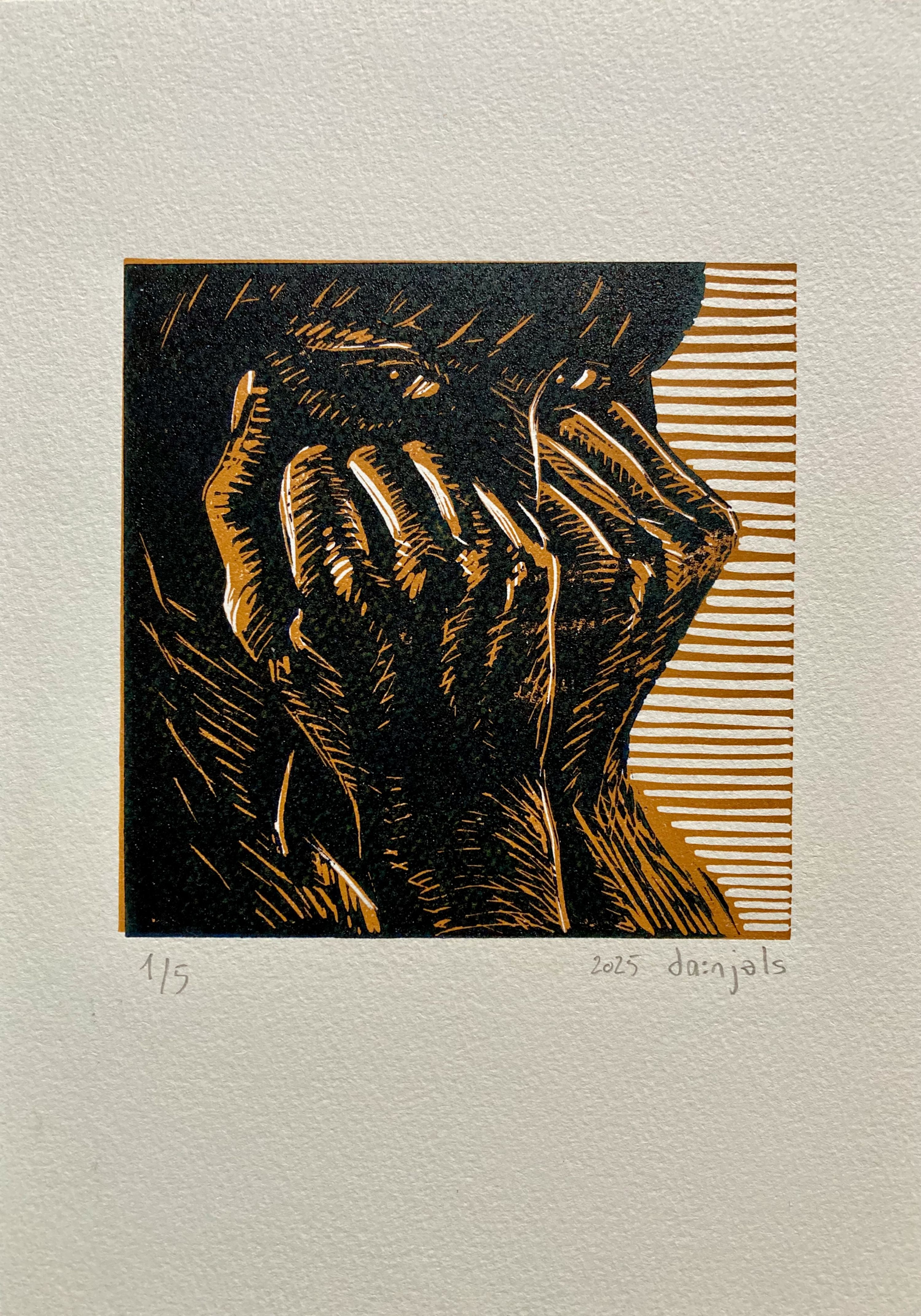 Kunst werk van da:njels: phobos - Drukinkt op Canson papier - 20 x 20 cm - 2025